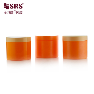 SRSQ 400g Painted Custom Color Plastic PP Cream Body Scrub Jar PCR Recycled Material Matte Finished Printing Logo Available