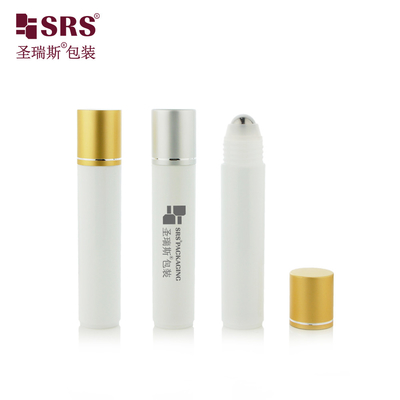 RPA-35ML Matte Finished White Injection PP PCR Recycled Eco-friendly Roller Steel Ball Massage Serum Bottle For Hair Serum