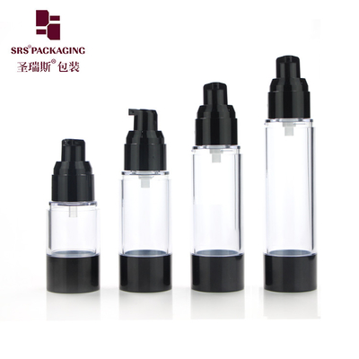 Classic cosmetic packaging 15ml 30ml 40ml 50ml 80ml 100ml 120ml AS plastic airless pump bottles