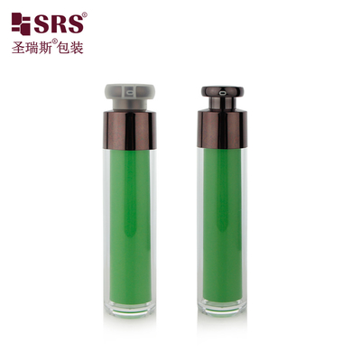 Double wall AS plastic airless cosmetic packaging 15ml 30ml 50ml custom decoration color empty skincare beauty  serum lotion vacuum pump container