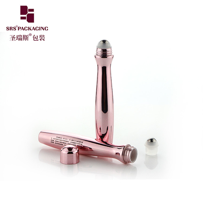 SRS8447-15ML Waist Unique Shape Injection Blowing Custom Pantone Color Glossy Skincare Gel Roll-On Bottle Packaging PETG