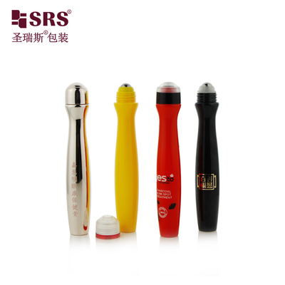 SRS8447-15ML Injection And Blowing Customize Color Glossy Waist Shape PETG Plastic Roll On Bottle