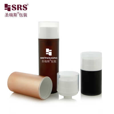 PA608 Painting Matte Custom Color Brown Luxury Facial Mask Body Cream Hand Cream Airless Bottle For Cosmetic
