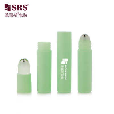 RPPF 20ml Round Plastic Frosted Finished PP PCR Injection Custom Color Roll On Bottle With Steel Ball For Facial Lotion