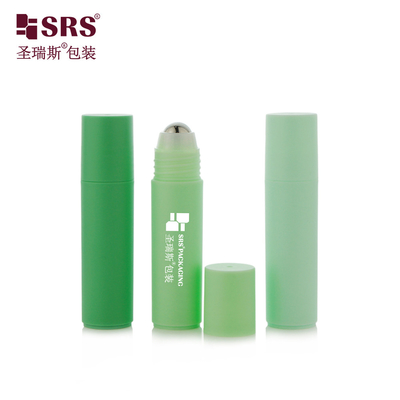 RPPF 20ml Flat Plastic Matte Finished Surface PP PCR Injection Custom Color Green Roll On Bottle For Antiperspirant Gel