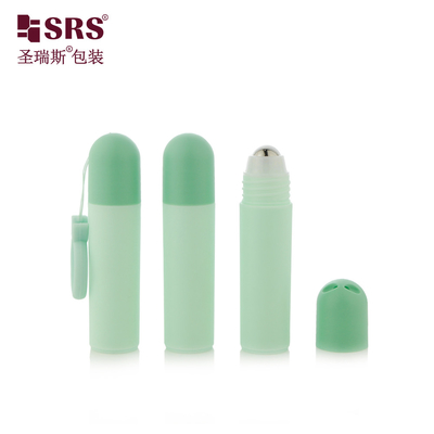 RPPF 20ml Clean Round Flat Bottom PP PCR Recycled Material Certificate Roller Steel Ball Bottle With Dome Cap Bag Lanyard