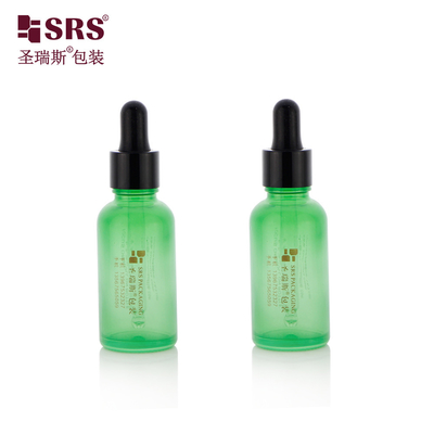 D001 5ml 10ml 15ml 20ml 30ml 50ml 100ml 18/415 Glass Bottle With Glossy Plastic Shoulder Dropper For Essential Oil