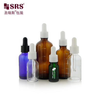 D001 Essential Oil Storage Solution 18/415 Glass Bottles with Glossy Droppers in 5ml 10ml 15ml 20ml 30ml 50ml 100ml Sizes