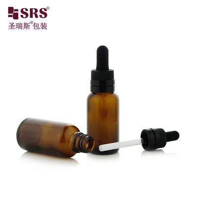 D007  Amber Semi-Transparent Mold Glass Dropper Lid Bottle For Hair Essence Tamper Evident Child Resistant Lid Seal