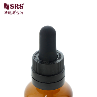 D007  5ml 10ml 15ml 30ml 50ml 100ml Amber Glass Bottle With Volume Printed For Essential Oil Packaging Container No Leakage