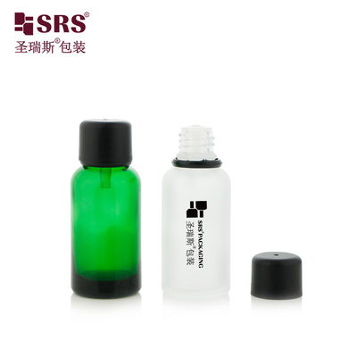 G007 Round Glass Bottle With Screw Cap Vertical Dropper Insert Tamper Evident Cap Custom Color Liquid Oil Packaging