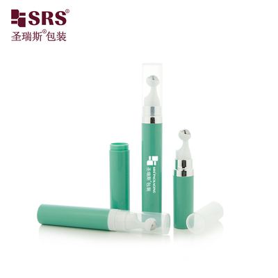 A0035 7.5ml 10ml 15ml Travel Pocket Size Plastic PP PCR Round Airless Pump Bottle Snap-on Design Roll On  Serum Bottle