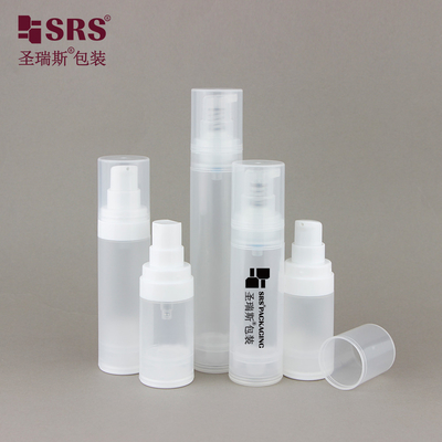 A0216 15ml 30ml 50ml Glossy Matte In Mold PP PCR Plastic Airless Bottle With Lotion Spray Pump