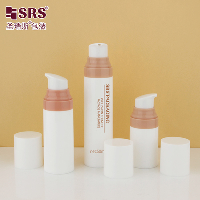 PA0204 15ml 30ml 50ml Injection Pink Pump Customization PP PCR Recycled Material Glossy Airless Bottle For Facial Cream