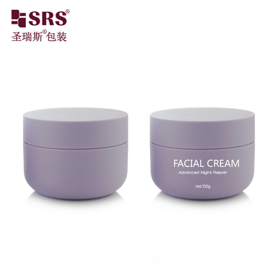SRSOA 100g Round Bottom Custom Frosted Colored Plastic PP Cream Jar Packaging Logo Printing