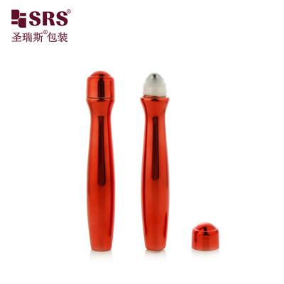 SRS8447-15ML Glossy Metallic PETG Roll On Bottles for Eye Gel with Therapeutic Massage Function in Cosmetic Packaging