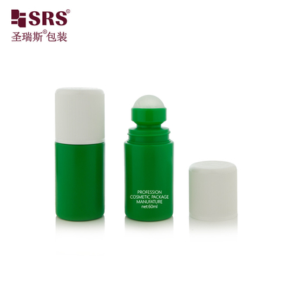 RPPC1-60ML Custom Green Solid Color Plastic PP PCR Recycled Material Roll On Deodorant Gel Bottle Packaging