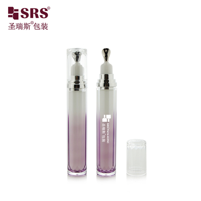 LR001-15ML Customization Painted Gradient Color Acrylic Double Wall Bottle With Metal Applicator For Eye Cream