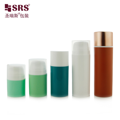 PA609 30ml 50ml Cute Skin Care Cleanser Lotion Gel Foundation PP Airless Bottle With Snap On Pump  No Leakage