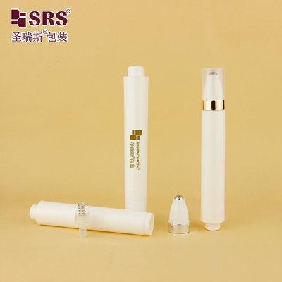 AY 15ML Injection White Glossy Matte Finished Round Pen Shape Airless Roll On Bottle For Eye Cream Container