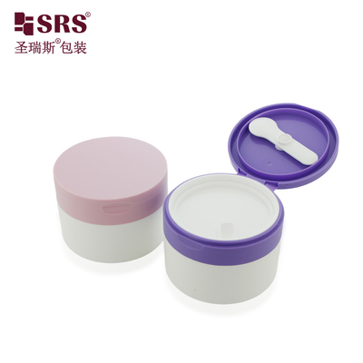 SRS1 120g 150g Empty Injection White Matte Jar Container With Colored Flip Cap For Body Scrub