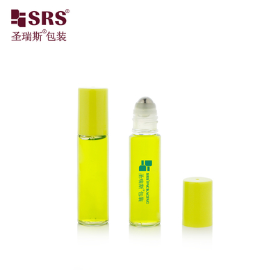 PET-10ML Plastic PET Clear Glossy Surface Roll On Bottle Applicator Container Packaging With Steel Ball Massage