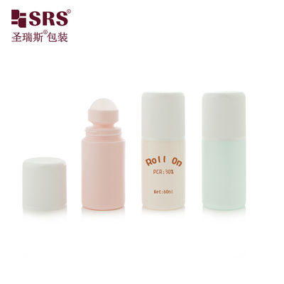 RPPC1-60ML Injection Blow Custom Color PP PCR Recycled Plastic Roll On Deodorant Gel Bottle