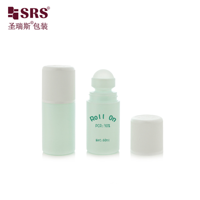 RPPC1-60ML Green Round Shape PP Antipersipirant Gel Roll On Deodorant Bottle No Leakage CRC Child Resistant Cap