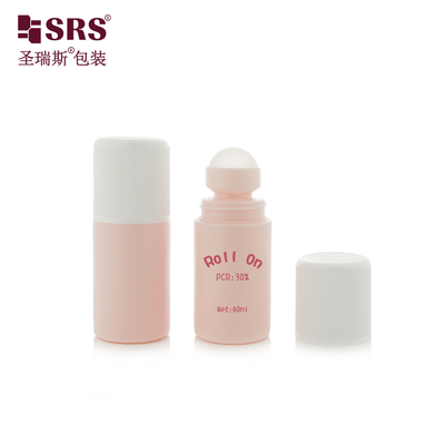 RPPC1-60ML Customize Pink Matte Plastic PP PCR Eco Friendly Material Antiperspirant Gel Roller Ball Bottle