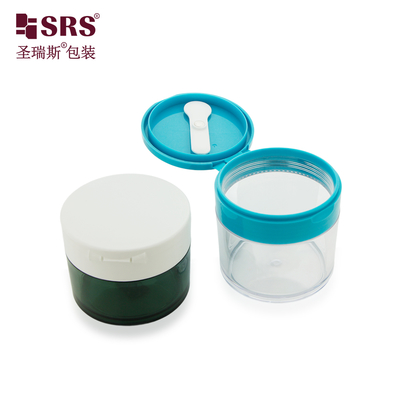 PETG003 100g 120g 150g 200g 250g Injection Custom Semi-transparent Color Plastic Body Scrub Jar Spoon With Magnet
