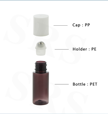 PET 10ml ~ 170ml Plastic PCR Roll On Bottle Transparent Customize Color Roller Ball Bottle No Leakage For Eye Serum Deodorant Gel