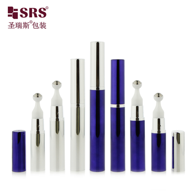 A0031 5ml 10ml 12ml 15ml AS PP Airless Roller Steel Ball Bottle For Serum Gel Screw Pump Applicator Customization Wholesale