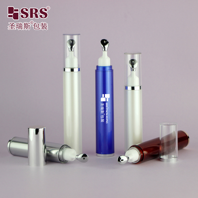 AY005 10ML 15ML  Acrylic Roll On Roller Metal Head Bottle Packaging Empty Applicator Eye Cream Press Style  Bottles