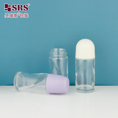 BLPG-B 50ml Wholesale Unique Shape Deodorant Roll On Glass Bottle No Leakage Customization Clear Cosmetic Packaging