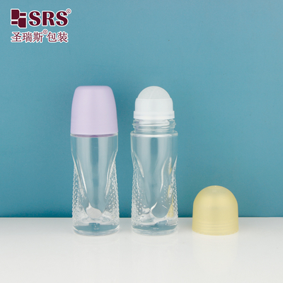BLPG-A 50ml Luxury Wholesale Transparent Radian Glass Roller Ball Bottle For Antiperspirant