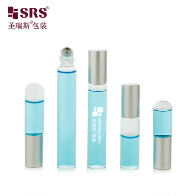 BLP 1ml~10ml Tube Transparent Amber Glass Roll On Bottle 304 Stainless Steel Ball Applicator For Essential Oil