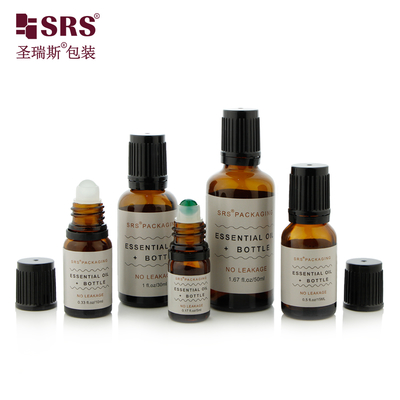 BLPF 5ml 10ml 15ml 20ml 30ml 50ml 100ml Round Boston Glass Roll On Bottle With TE Tamper Evident Cap For Essential Oil