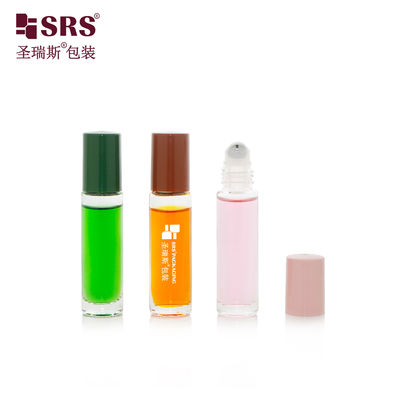 BLPM-10ML Injection Custom Color  Glass Roll-On PP Cap Painted Roller Steel Ball Bottle For Hair Essence Fragrance