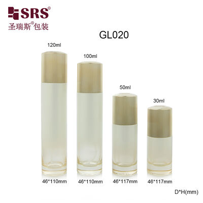 GL020 30ml 50ml 100ml 120ml Luxury Empty Transparent Glass Bottle With Lotion Pump For Cosmetic Cream