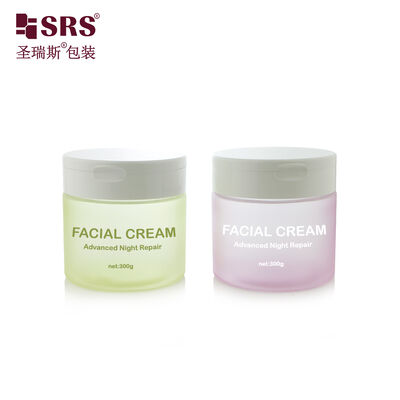 PET007 200g 250g 300g Plastic PET Cream Jar With Flip Cap For Body Scrub Toner Pads Wirh Spoon