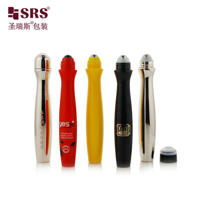 SRS8447 15ML PETG Unique Shape Eye Serum Roller Ball Bottle Massage Applicator