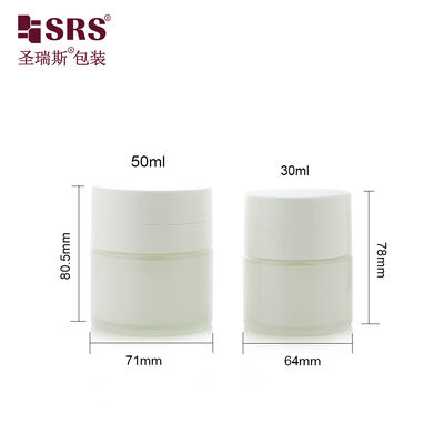 AB002 30ml 50ml Cute Luxury Glass Lotion Serum Bottle Replaceable Container Customization Painted Froested