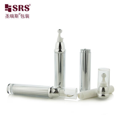 Wholesale 10ml/15ml Acrylic Press Type Airless Roll On Bottle Vacuum Cosmetic Roller Bottle For Skin Care