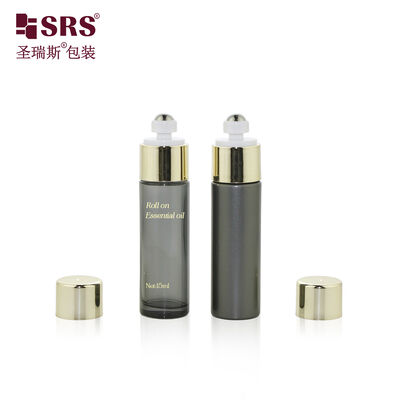 15ml Clear Glass Roll on Bottle on off Lock Cap Empty Cosmetic Container for Perfume Lip Treatment Oil