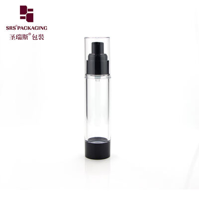 Black AS Airless Pump Bottle ABS Lid Base Empty Cosmetic Packaging 15-120ml