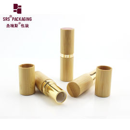 luxury high end printed logo custom bamboo natural empty lipstick tube