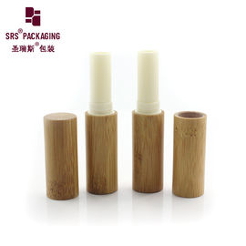 luxury high end printed logo custom bamboo natural empty lipstick tube