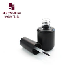 1/2 oz 15ml empty frosted black nail polish remover glass bottle