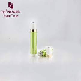 metalized green shiny plastic airless eye cream cosmetic 10 ml roll on bottle