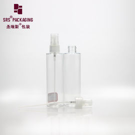 100ml clear plastic flat shoulder custom squeeze spray pump round pet bottle
